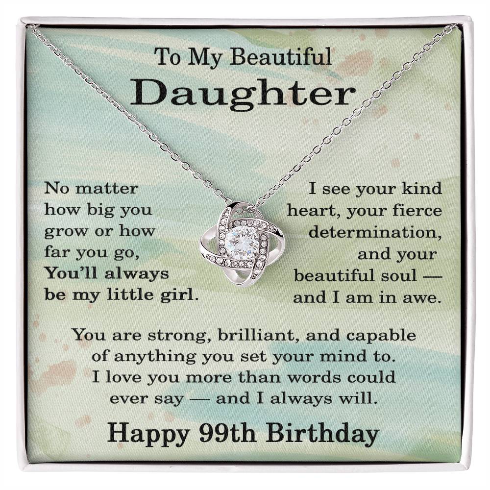 99th Birthday Gifts for Daughter - 99th Birthday Necklace for Daughter - Birthday Gift Ideas for 99 Year Old Daughter