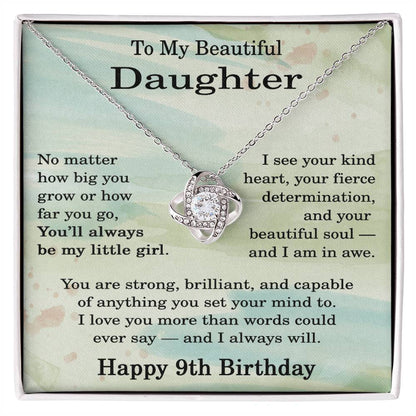 9th Birthday Gifts for Daughter - 9th Birthday Necklace for Daughter - Birthday Gift Ideas for 9 Year Old Daughter