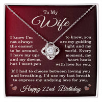 Load image into Gallery viewer, 22nd Birthday Gifts for Wife - To My Wife Necklace
