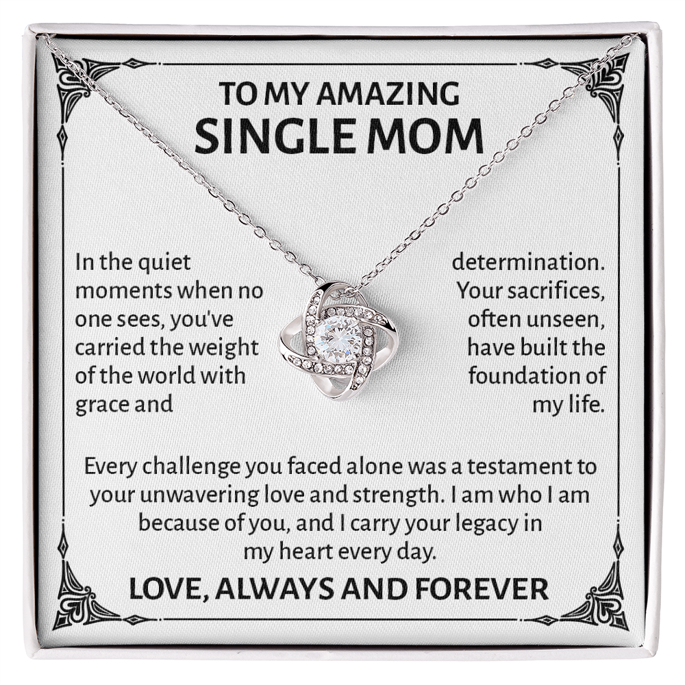 Single Mom Gift - To My Single Mom Necklace – Mother's Day Gift for Single Mom, Single Mom Christmas Gift - Birthday Gifts for Single Moms