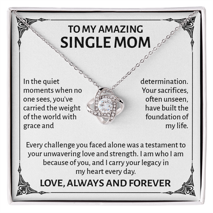 Single Mom Gift - To My Single Mom Necklace – Mother's Day Gift for Single Mom, Single Mom Christmas Gift - Birthday Gifts for Single Moms