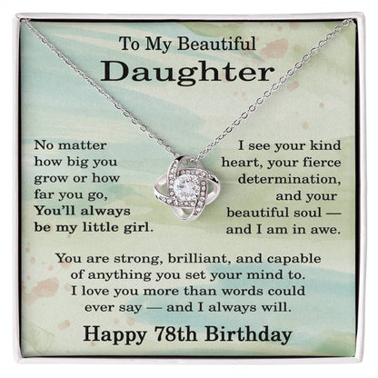 78th Birthday Gifts for Daughter - 78th Birthday Necklace for Daughter - Birthday Gift Ideas for 78 Year Old Daughter