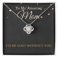 Load image into Gallery viewer, To My Amazing Mom Love Knot Necklace – Heartfelt Gift for Mom with Message Card
