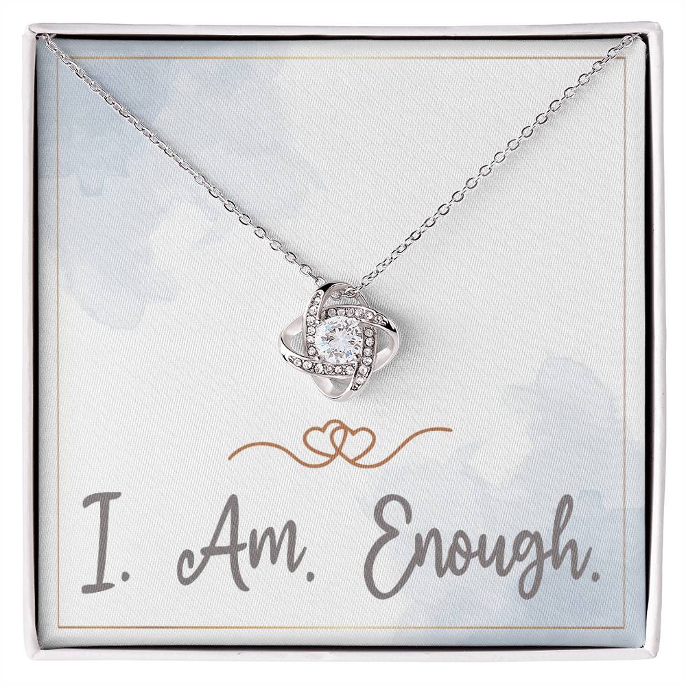 I Am Enough Necklace Christmas Gifts for Daughter Affirmation Necklace for Women Love Knot Necklace