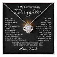 Load image into Gallery viewer, To My Daughter Necklace from Dad - Christmas Gifts for Daughter from Dad - Heartfelt Message Love Knot Pendant
