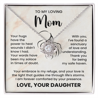 Load image into Gallery viewer, Gift for Mom from Daughter – To My Loving Mom Love Knot Necklace with Heartfelt Message Card
