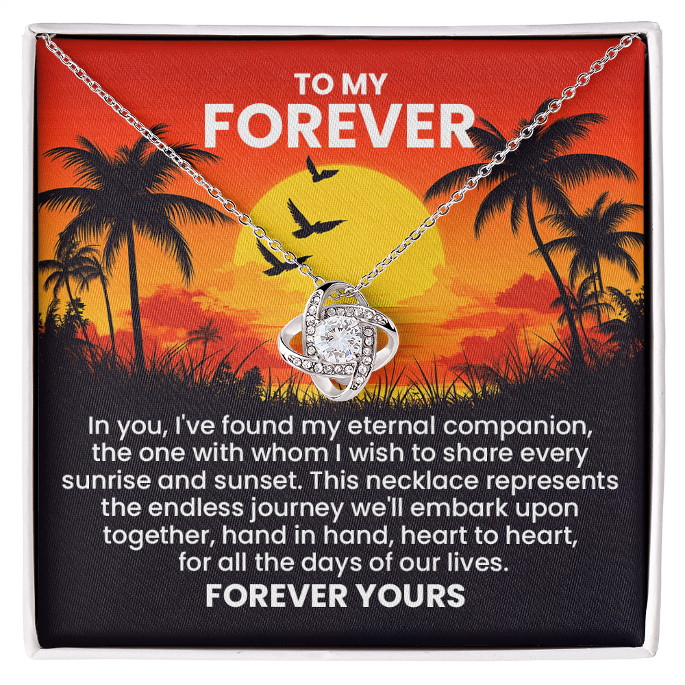To My Forever Necklace for Wife – Romantic Valentine's Day Gift for Women, Bride Gift from Groom, Anniversary Jewelry with Inspirational Quote for Her – Perfect Gift for Wife from Husband
