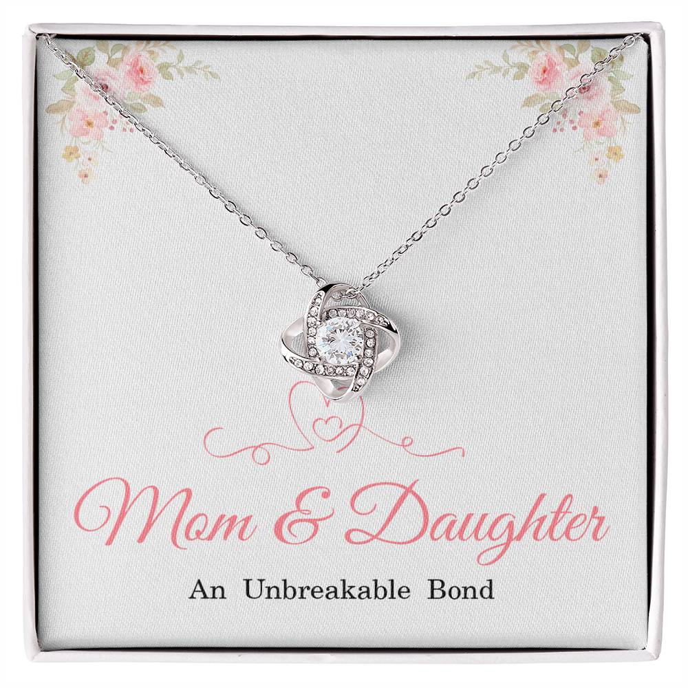 Mom Love Knot Necklace – Mother’s Day, Birthday, or Christmas Gift from Daughter – Mother and Daughter Pendant for an Unbreakable Bond