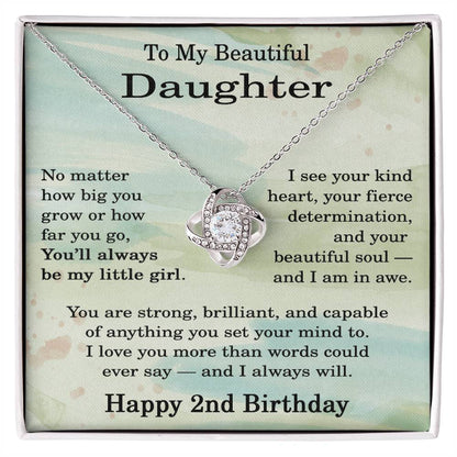 2nd Birthday Gifts for Daughter - 2nd Birthday Necklace for Daughter - Birthday Gift Ideas for 2 Year Old Daughter