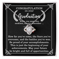 Load image into Gallery viewer, Graduation Necklace for Women, Congratulations on Your Graduation, Remember How Far You've Come and Battles You've Won, Graduate Love Knot Necklace ShineOn Fulfillment
