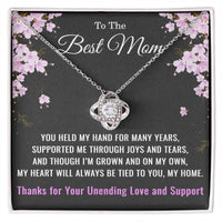 Load image into Gallery viewer, To The Best Mom Love Knot Necklace – Heartfelt Gift for Mom with Message Card ShineOn Fulfillment
