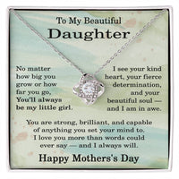 Load image into Gallery viewer, Daughter Mother’s Day Necklace with Message Card – Love Knot “To My Beautiful Daughter” Gift
