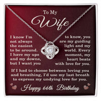 Load image into Gallery viewer, 66th Birthday Gifts for Wife - To My Wife Necklace
