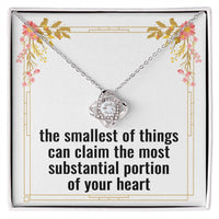 Load image into Gallery viewer, New Mom Gift – Love Knot Necklace for New Mother with Heartfelt Message Card, Baby Shower Gift
