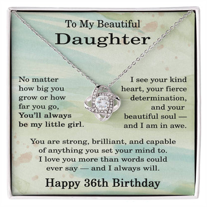 36th Birthday Gifts for Daughter - 36th Birthday Necklace for Daughter - Birthday Gift Ideas for 36 Year Old Daughter