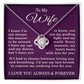 To My Wife Necklace from Husband Anniversary Gift for Wife with Purple Background