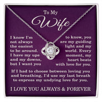 Load image into Gallery viewer, To My Wife Necklace from Husband Anniversary Jewelry for Wife with Purple Background
