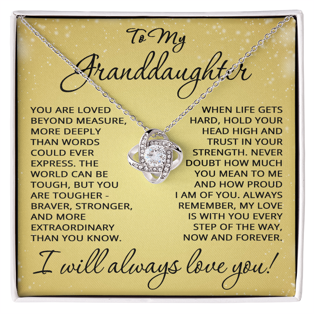 Granddaughter Gift To My Granddaughter Necklace from Grandpa Grandma Grandparents for Graduation Christmas Birthday Love Knot Pendant