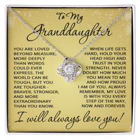 Load image into Gallery viewer, Granddaughter Gift To My Granddaughter Necklace from Grandpa Grandma Grandparents for Graduation Christmas Birthday Love Knot Pendant
