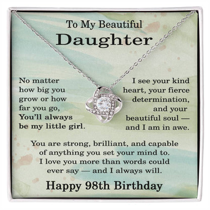 98th Birthday Gifts for Daughter - 98th Birthday Necklace for Daughter - Birthday Gift Ideas for 98 Year Old Daughter