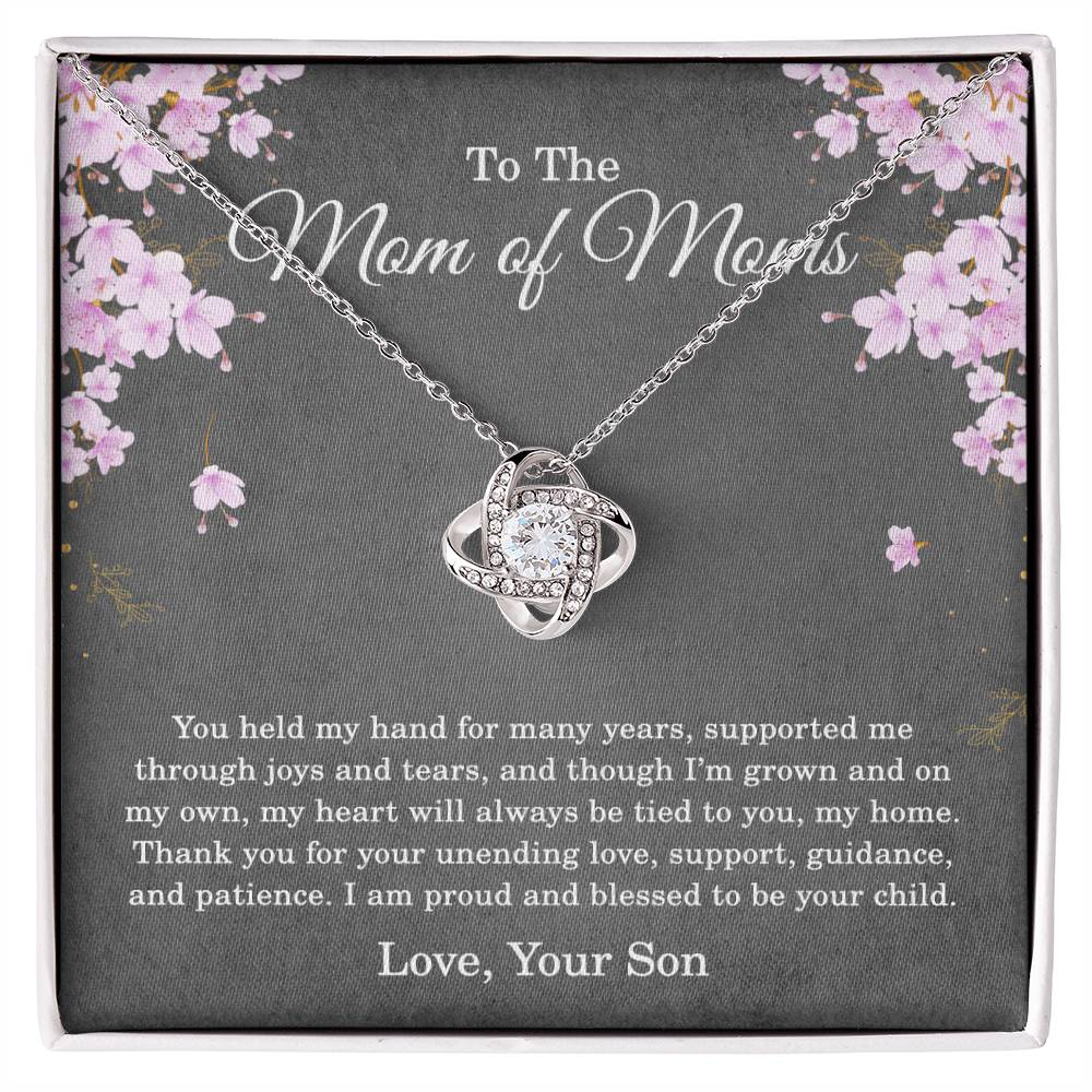 To My Mom Necklace from Son – Heartfelt Gift for Mother's Day, Birthday, or Christmas – Thank You for Your Unending Love