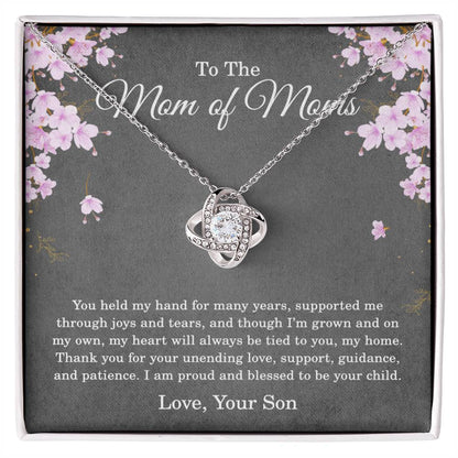 To My Mom Necklace from Son – Heartfelt Gift for Mother's Day, Birthday, or Christmas – Thank You for Your Unending Love