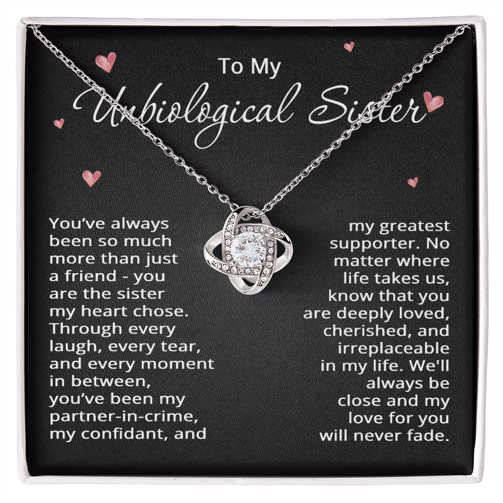To My Unbiological Sister Necklace for Women Best Friend Gifts for Christmas Bestie Birthday Step Sister Gift for Her Bonus Sister Friendship BFF Sister-in-Law Gift