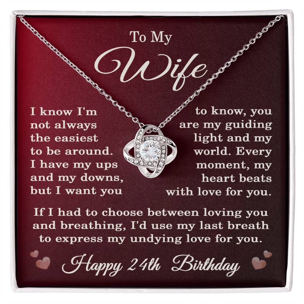 24th Birthday Gifts for Wife Happy 24th Birthday Necklace Jewelry 24 Years Old Birthday Gift