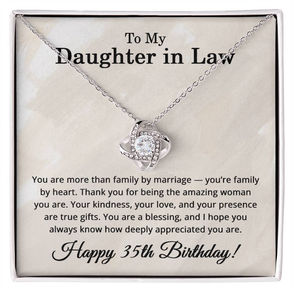 35th Birthday Gifts for Daughter in Law - 35th Birthday Necklace for Daughter-in-Law - To My Daughter in Law Necklace