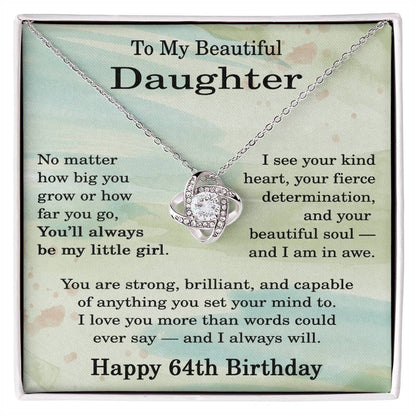 64th Birthday Gifts for Daughter - 64th Birthday Necklace for Daughter - Birthday Gift Ideas for 64 Year Old Daughter