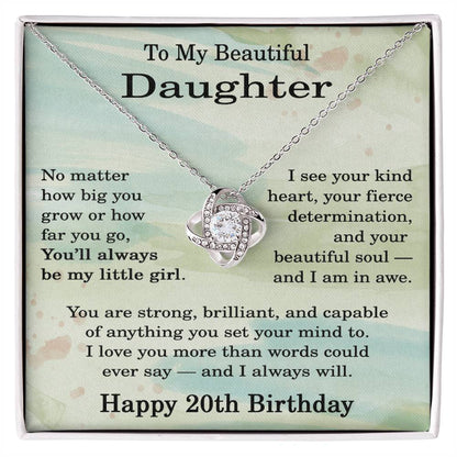 20th Birthday Gifts for Daughter - 20th Birthday Necklace for Daughter - Birthday Gift Ideas for 20 Year Old Daughter