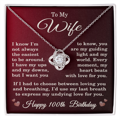 100th Birthday Gifts for Wife Happy 100th Birthday Necklace Jewelry 100 Years Old Birthday Gift