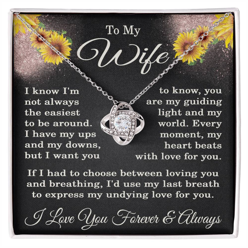 To My Wife Necklace from Husband with Flowers