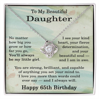65th Birthday Gifts for Daughter - 65th Birthday Necklace for Daughter - Birthday Gift Ideas for 65 Year Old Daughter