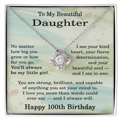 100th Birthday Gifts for Daughter - 100th Birthday Necklace for Daughter - Birthday Gift Ideas for 100 Year Old Daughter