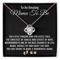 Load image into Gallery viewer, Mama To Be Necklace – Baby Shower Gift for Expecting Mom with Heartfelt Message Card, Love Knot
