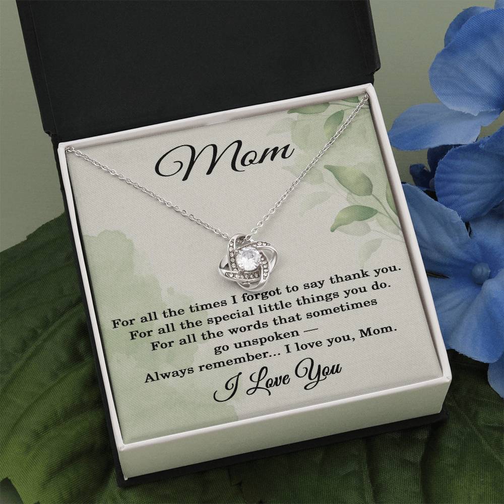 Love Knot Necklace for Mom - I Love You Necklace for Mom - I Love You Jewelry for Mothers