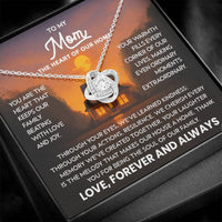 Load image into Gallery viewer, To Mom Necklace with Message Card, Sentimental Love Knot “Heart of Our Home” Gift for Mom
