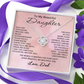 To My Beautiful Daughter Necklace from Dad Daughter Gift for Christmas Birthday Stronger Braver Love Knot Pendant