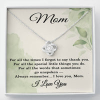 Load image into Gallery viewer, I Love You Mom Necklace with Message Card – Sentimental Love Knot Gift for Mother
