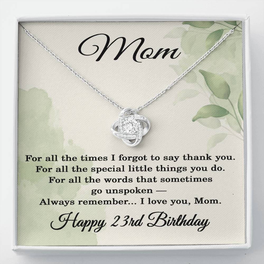 23rd Birthday Gifts for Mom - 23rd Birthday Necklace for Mom - Happy 23rd Birthday Jewelry for Mothers