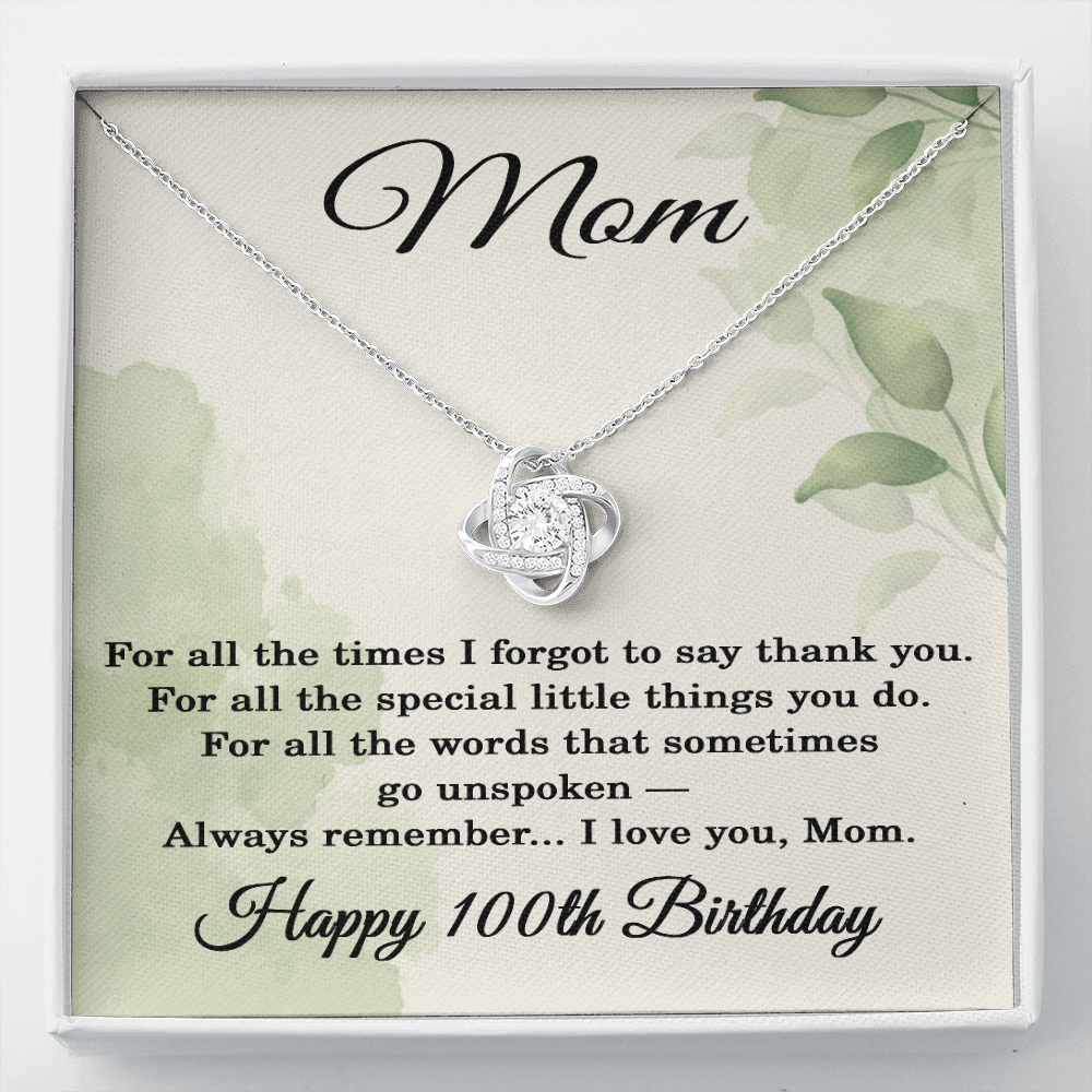100th Birthday Gifts for Mom - 100th Birthday Necklace for Mom - Happy 100th Birthday Jewelry for Mothers