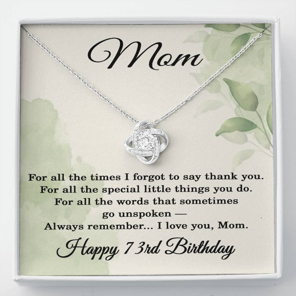 73rd Birthday Gifts for Mom - 73rd Birthday Necklace for Mom - Happy 73rd Birthday Jewelry for Mothers