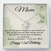 Load image into Gallery viewer, 72nd Birthday Gifts for Mom - Mom Necklace for Women
