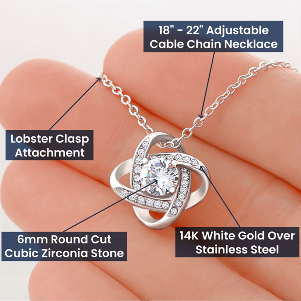 To My Love Necklace for Wife – Inspirational Valentine's Day, Wedding Anniversary Gifts for Women – 14k White Gold or 18k Yellow Gold Over Stainless Steel