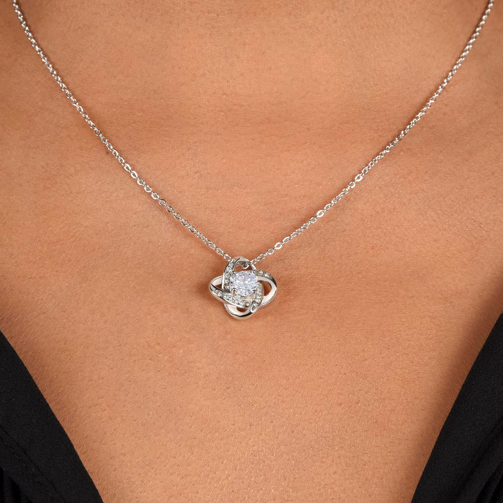 To My Beautiful Wife Necklace from Your Husband Life without You Is Inconceivable Love Knot Pendant for Birthday Christmas Wedding Anniversary 14k Gold Over Stainless Steel