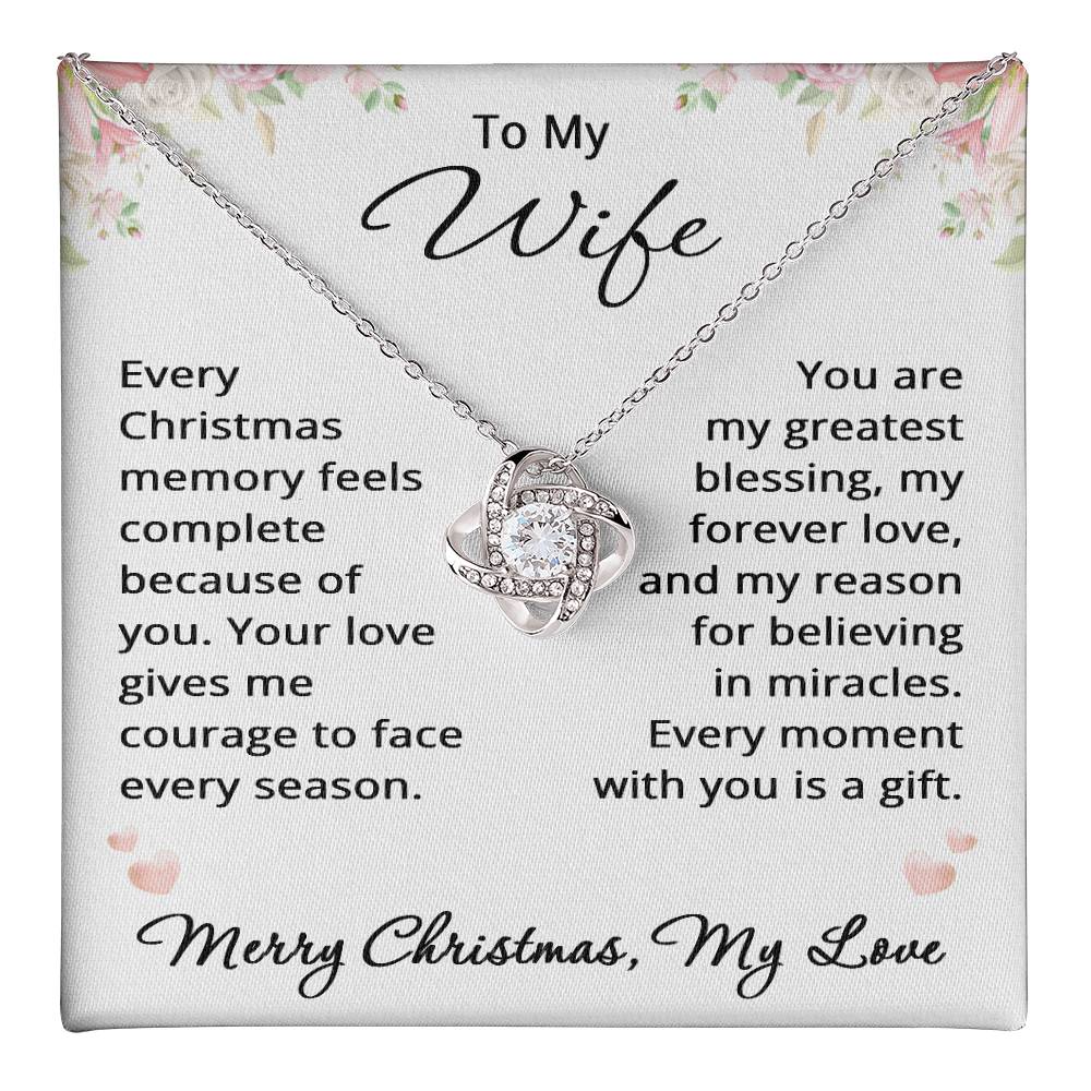Christmas Gift for Wife from Husband Jewelry To My Wife Necklace Romantic Forever Love Blessings Gift For Her Love Knot Pendant