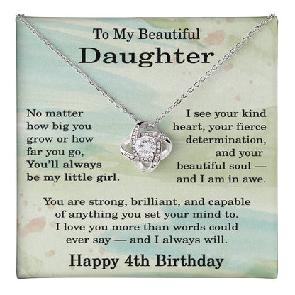 4th Birthday Gifts for Daughter - 4th Birthday Necklace for Daughter - Birthday Gift Ideas for 4 Year Old Daughter