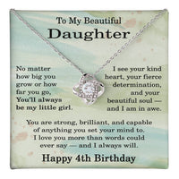 Load image into Gallery viewer, 4th Birthday Gifts for Daughter - To My Daughter Necklace
