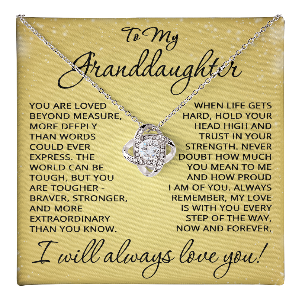 Granddaughter Gift To My Granddaughter Necklace from Grandpa Grandma Grandparents for Graduation Christmas Birthday Love Knot Pendant